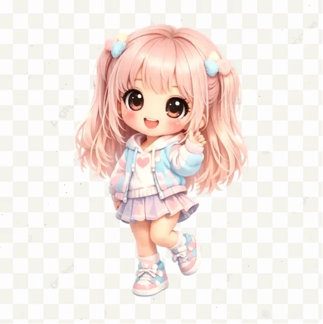 Chibi đội mũ Hình chibi cô gái dễ thương đội mũ len