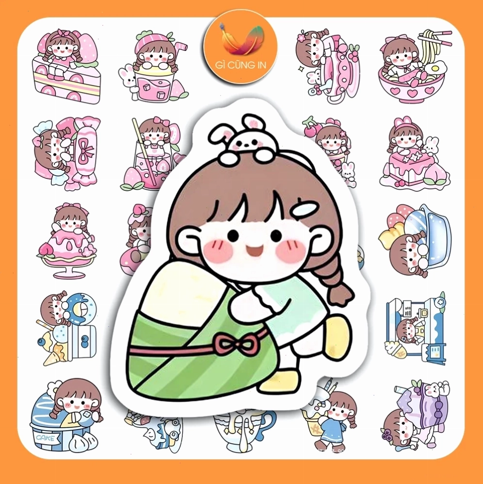 Chibi đi học Hình chibi cô gái dễ thương mang ba lô