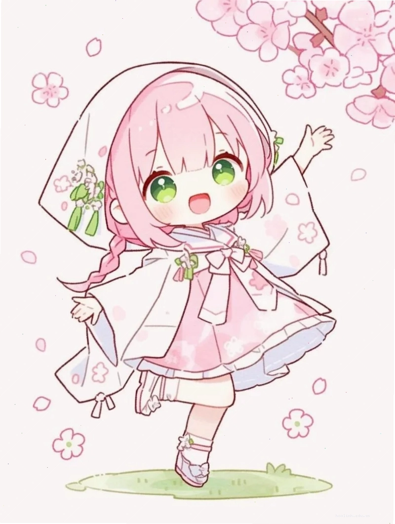 Chibi mùa hè Hình chibi cô gái dễ thương phong cách mùa hè