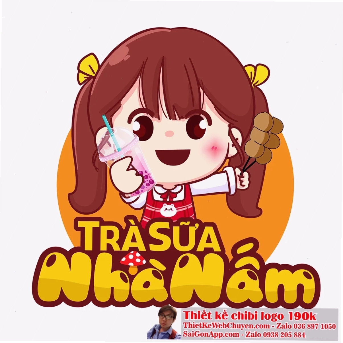 Chibi thiên nhiên Hình chibi cô gái dễ thương trong rừng cây