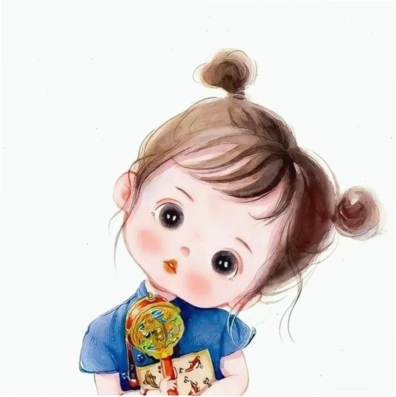 Chibi cùng mèo Hình chibi cô gái dễ thương với chú mèo con