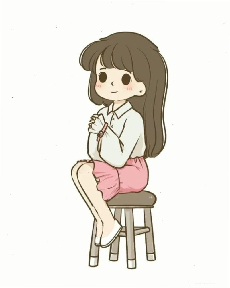 Chibi tóc dài Hình chibi cô gái dễ thương với mái tóc dài