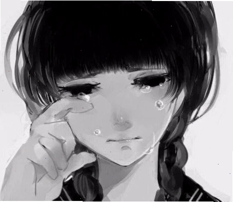 hình cô gái khóc anime với nét vẽ sắc nét