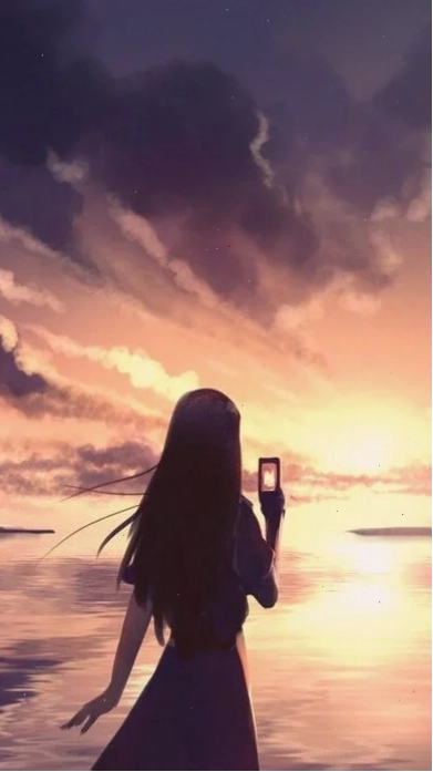 Ảnh yên bình hình nền cô gái quay lưng yên bình