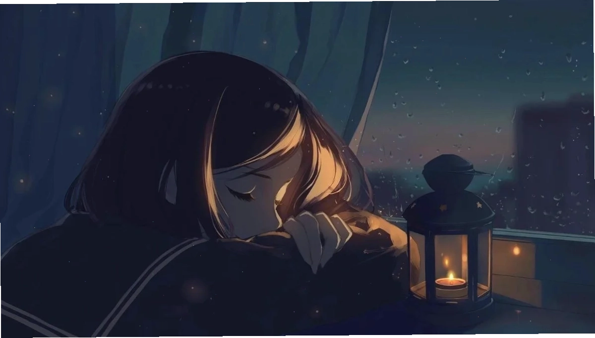 hình người con gái buồn cùng thú cưng