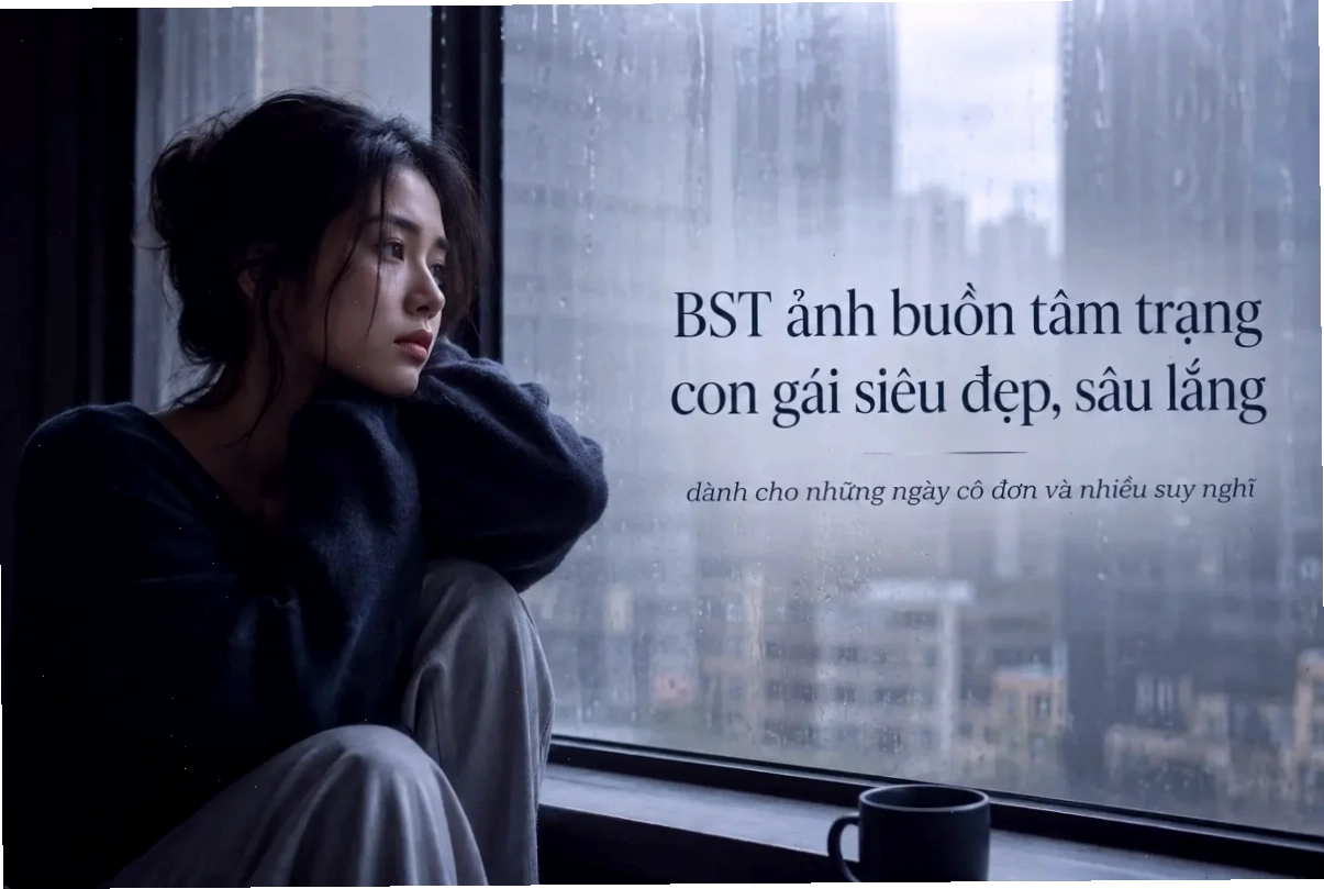 hình người con gái buồn đọc sách