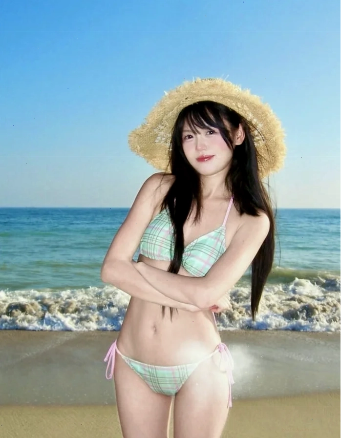 ngắm gái xinh mặc bikini đen