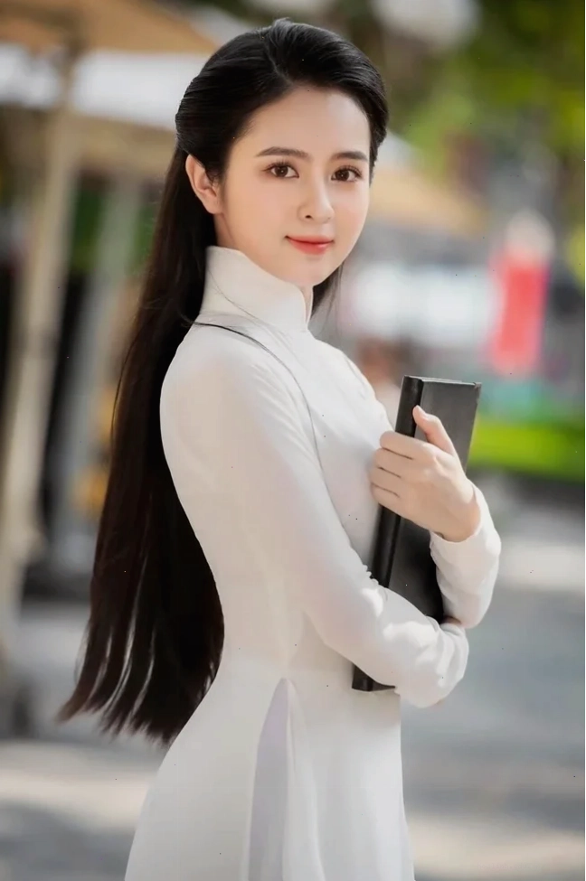 nữ sinh việt nam mặc áo dài trắng