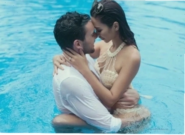 trai hôn gái mặc bikini