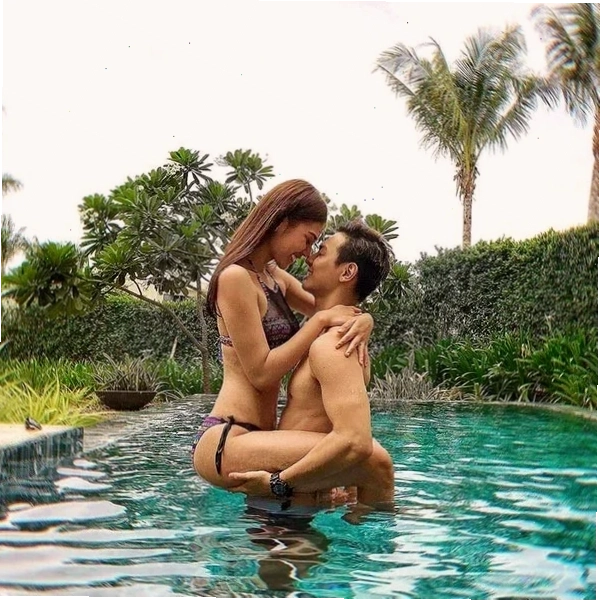 trai hôn gái mặc bikini