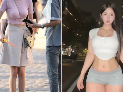 Ngắm nhìn sức hút cô gái mặc áo bó sát xuống phố dạo chơi