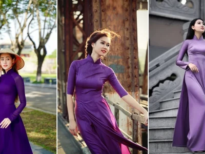 Vẻ đẹp khó cưỡng hình ảnh cô gái huế mặc áo dài tím