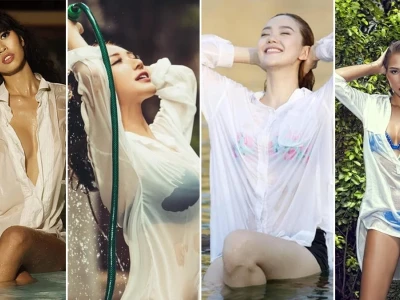 Vẻ nóng bỏng của gái mặc áo sơ mi trắng ướt
